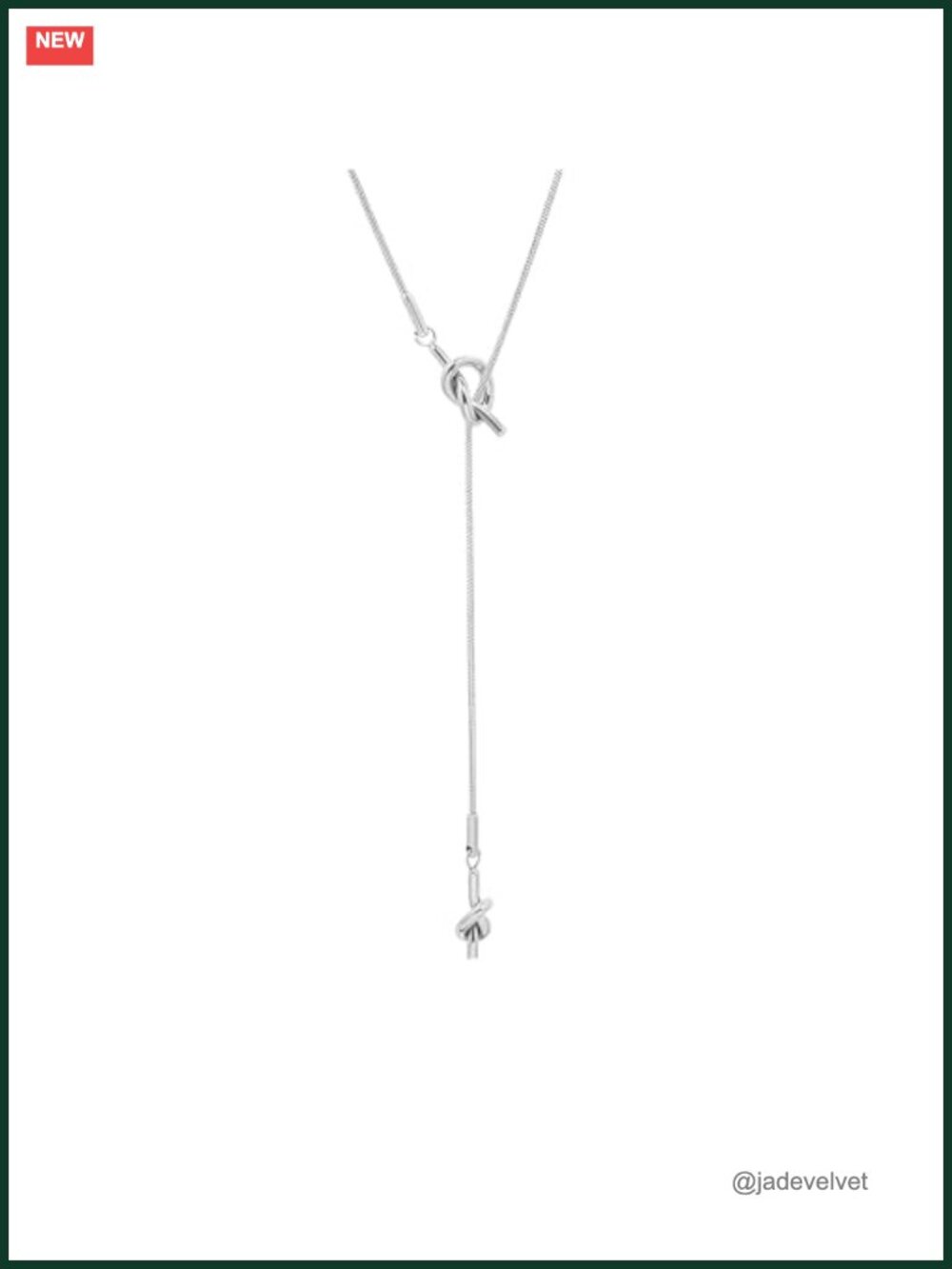 925 Sterling Silver Lariat Necklace, Long Tassel, Irregular Cross Knotted